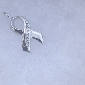 Solid sterling silver Ribbon pendant New